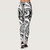 Schwarz-Weiß-Paisley-Muster Leggings (Rückseite)