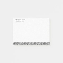 Schwarz-Weiß-Paisley-Muster Post-it Klebezettel