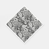 Schwarz-Weiß-Paisley-Muster Serviette (Ecke)