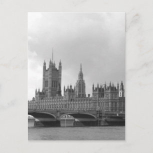 Schwarz-Weiß-Palast von Westminster Postkarte