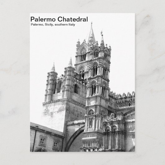 Schwarz-Weiß Palermo Postkarte (Vorderseite)