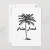 Schwarz-Weiß Palm Beach Florida & Palm Design Postkarte (Vorne/Hinten)