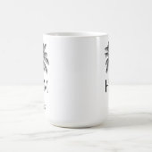 Schwarz-Weiß-Palm-Palmetto-Baum-Monogramm Kaffeetasse (Mittel)