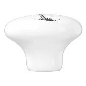 Schwarz-Weiß Palm Palmetto Tree Keramikknauf (Seitenansicht)