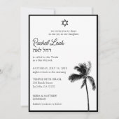 Schwarz-Weiß Palm Tree Bat Mitzvah Einladung (Vorderseite)