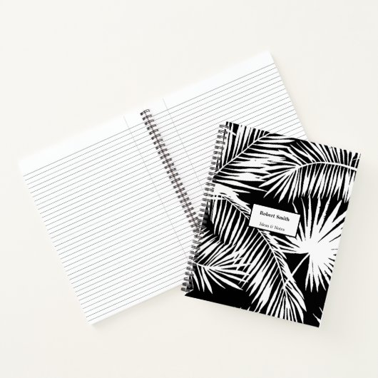 Schwarz-Weiß-Palmen-Design Notizblock (Innenseite)