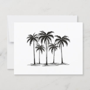 Schwarz-Weiß-Palmen Grafischer T - Shirt für Männe Postkarte
