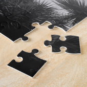 Schwarz-Weiß-Palmen im Sonnenuntergang Puzzle (Seite)