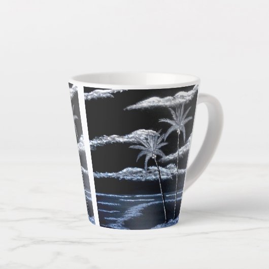 Schwarz-Weiß-Palmen Milchtasse (Rechte Ecke)