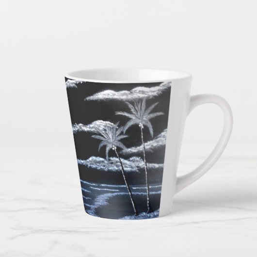 Schwarz-Weiß-Palmen Milchtasse (Rechts)