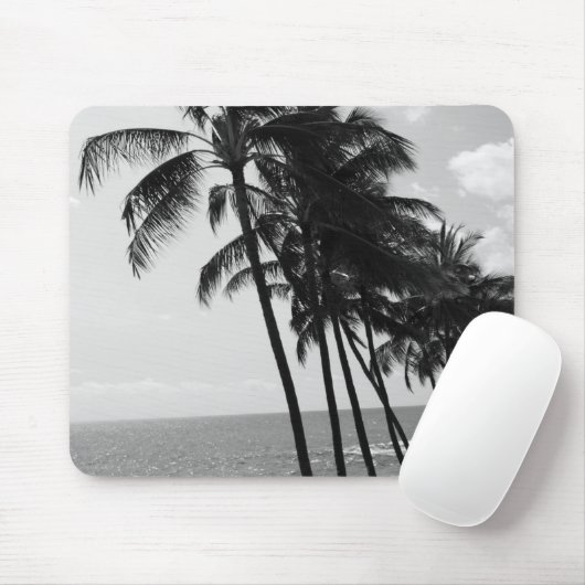 Schwarz-Weiß-Palmen Mousepad (Mit Mouse)