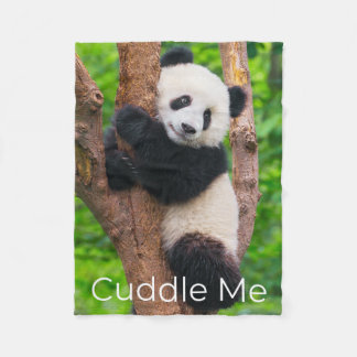 Schwarz-Weiß-Panda-Cube im Baum Cuddle Me Fleecedecke