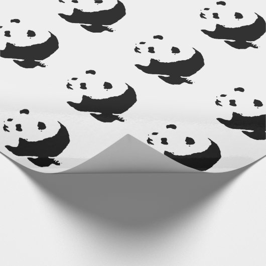 Schwarz/Weiß Panda Geschenkpapier (Ecke)