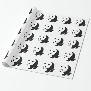 Schwarz/Weiß Panda Geschenkpapier