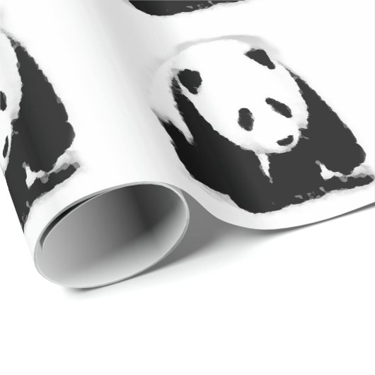 Schwarz/Weiß Panda Geschenkpapier (Rolleneckpunkt)