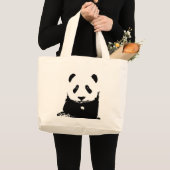Schwarz/Weiß Panda Jumbo Stoffbeutel (Vorderseite (Produkt))