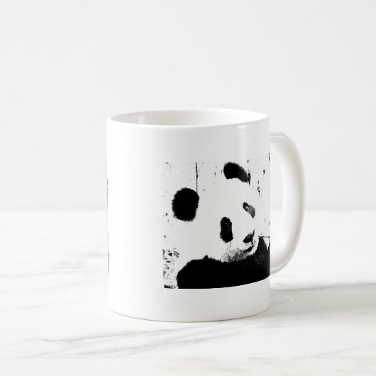 Schwarz/Weiß Panda Kaffeetasse (VorderseiteRechts)