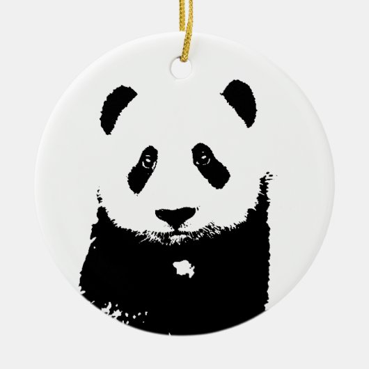 Schwarz/Weiß Panda Keramik Ornament (Vorne)