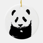 Schwarz/Weiß Panda Keramik Ornament (Hinten)