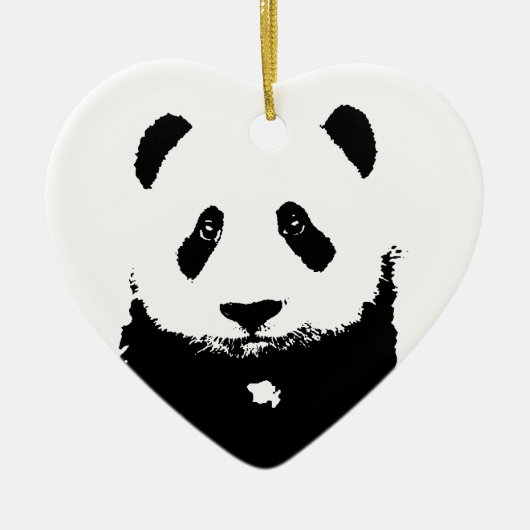 Schwarz/Weiß Panda Keramikornament (Vorne)