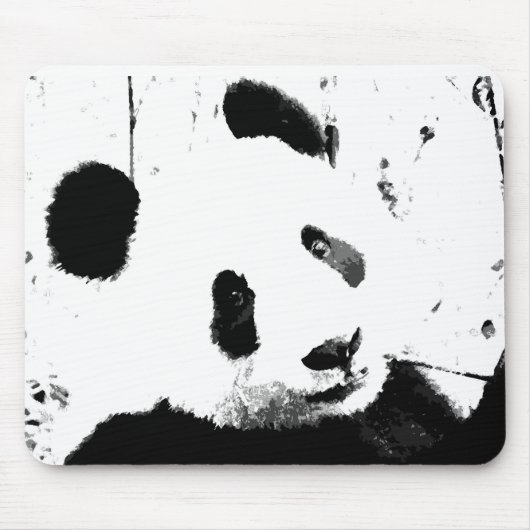 Schwarz/Weiß Panda Mousepad (Vorne)