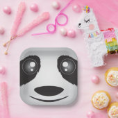 Schwarz-Weiß-Panda-Papierplatte Pappteller (Party)