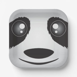 Schwarz-Weiß-Panda-Papierplatte Pappteller