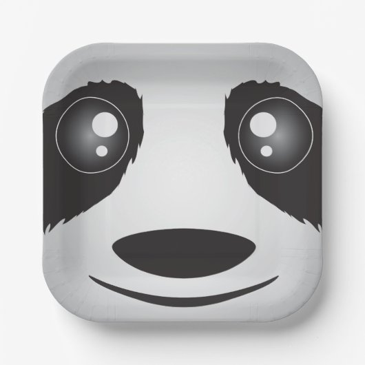 Schwarz-Weiß-Panda-Papierplatte Pappteller (Vorderseite)
