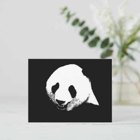 Schwarz/Weiß Panda Postkarte (Stehend Vorderseite)