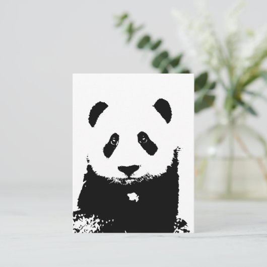 Schwarz/Weiß Panda Postkarte (Stehend Vorderseite)