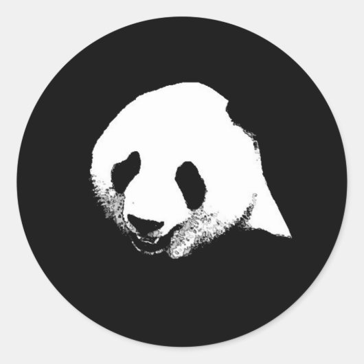 Schwarz/Weiß Panda Runder Aufkleber (Vorderseite)