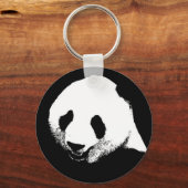 Schwarz/Weiß Panda Schlüsselanhänger (Vorderseite)