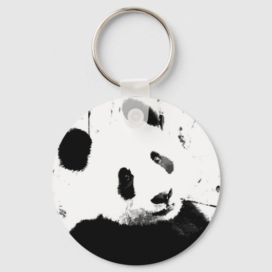 Schwarz/Weiß Panda Schlüsselanhänger (Vorderseite)