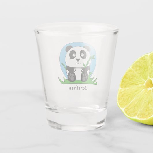 Schwarz-Weiß-Panda Schnapsglas (Rückseite)