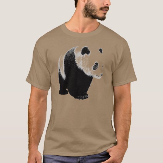 Schwarz/Weiß Panda T-Shirt (Vorderseite)