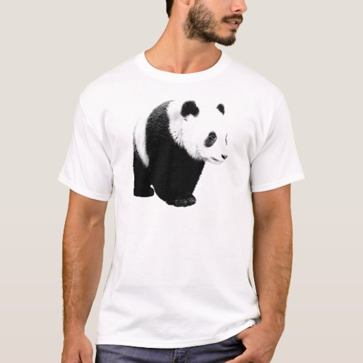 Schwarz/Weiß Panda T-Shirt (Vorderseite)