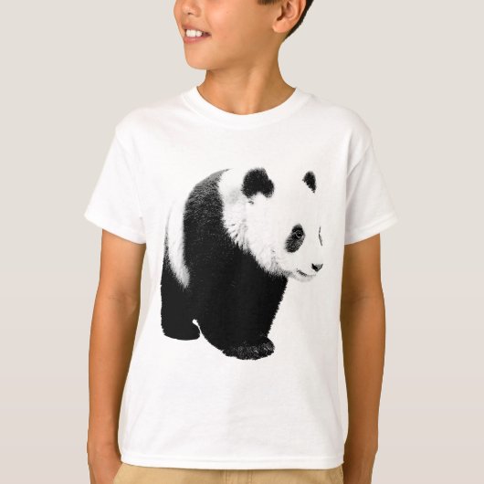 Schwarz/Weiß Panda T-Shirt (Vorderseite)
