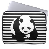 Schwarz-Weiß-Panda und Streifen Laptopschutzhülle (Vorderseite)
