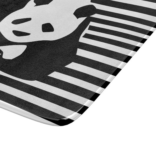 Schwarz-Weiß-Panda und Streifen Schneidebrett (Ecke)