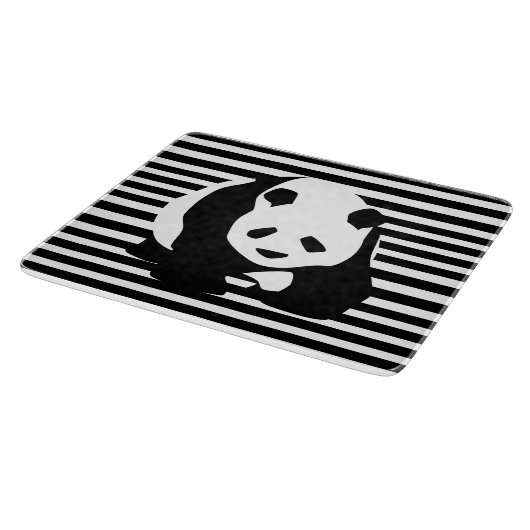 Schwarz-Weiß-Panda und Streifen Schneidebrett (Ecke)