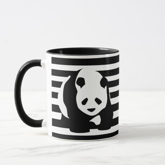 Schwarz-Weiß-Panda und Streifen Tasse (Links)