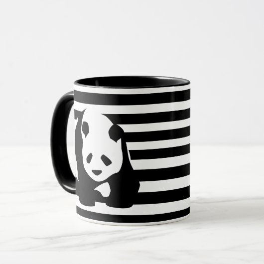 Schwarz-Weiß-Panda und Streifen Tasse (Vorderseite Links)