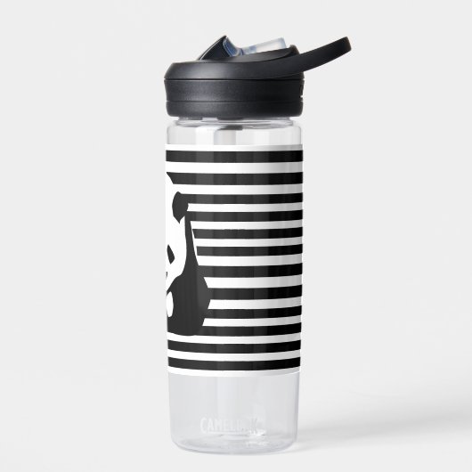 Schwarz-Weiß-Panda und Streifen Trinkflasche (Links)