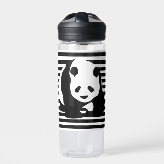 Schwarz-Weiß-Panda und Streifen Trinkflasche (Vorderseite)