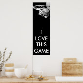 Schwarz-Weiß-Panorama-Basketball-Poster Poster (Küche)