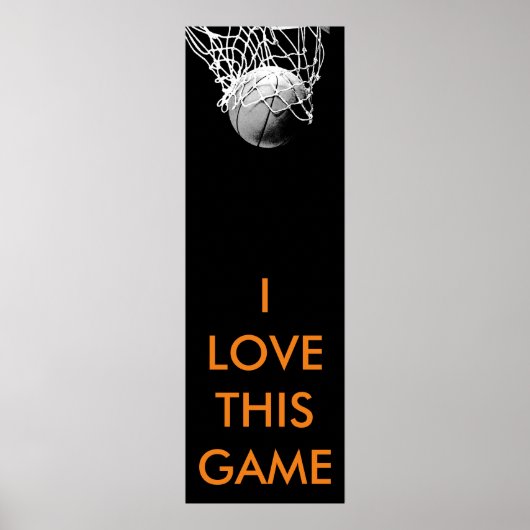 Schwarz-Weiß-Panorama-Basketball-Poster Poster (Vorne)