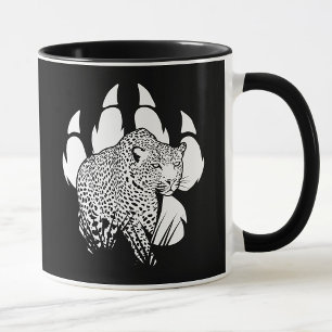Schwarz-Weiß-Panther-Kunst Tasse