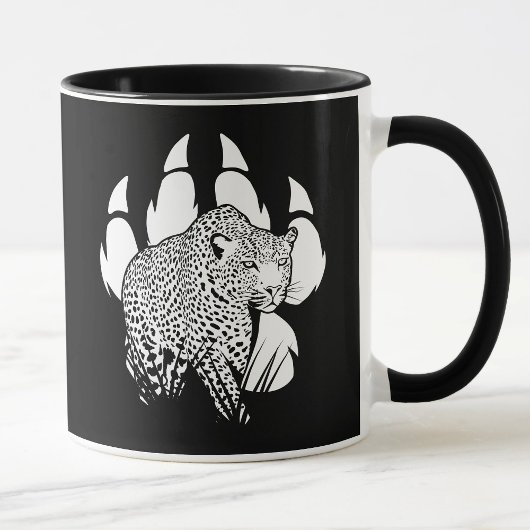Schwarz-Weiß-Panther-Kunst Tasse