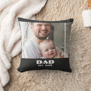 Schwarz Weiß Papa Gegründet Fett Foto Kissen