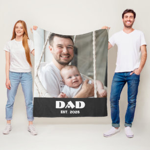 Schwarz Weiß Papa Gegründet Fette Foto Fleecedecke